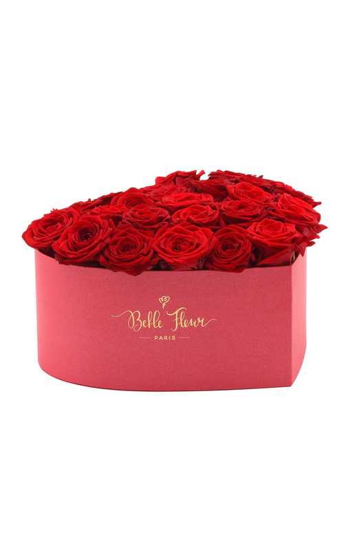 Belle Fleur - Boîte à Roses «Cœur» Rouge