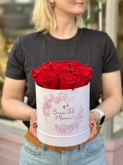 Boîte à roses éternelles rouges / Fête des Mères
