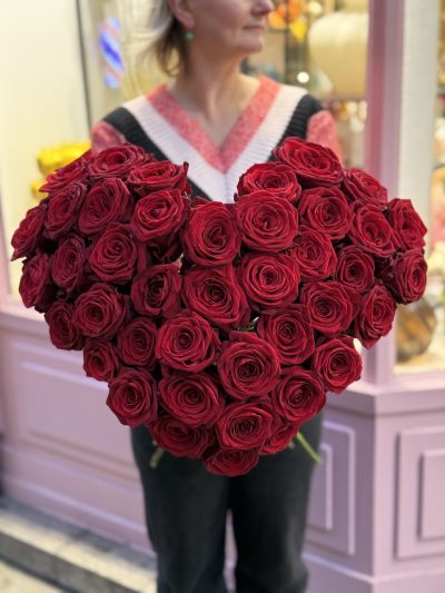 Coeur roses rouges